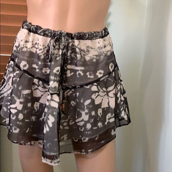 NWT CHASER‎ DRAWSTRING MULTICOLORED SILK SKIRT SZ S - Picture 1 of 7